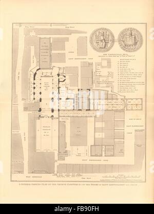 Piano di San Bartolomeo il grande, West Smithfield. Fiera di stoffa. Londra, 1834 Foto Stock