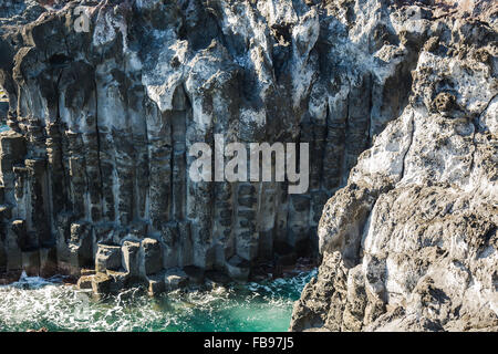 Naturale di formazioni di roccia in Jeju Island Foto Stock