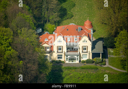 Vista aerea, Villa Bayer Erkrath, Hochdahl, Erkrath, Niederrhein, Renania settentrionale-Vestfalia, Germania, Europa, vista aerea, Foto Stock