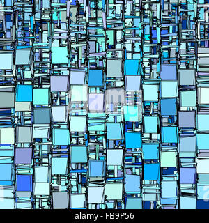 Abstract frammentato pattern di sfondo in blu Foto Stock