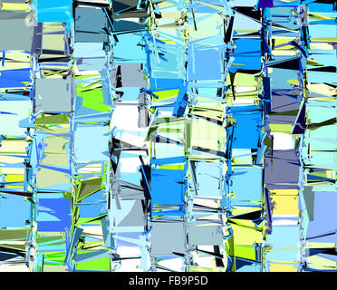 Abstract pattern frammentato in blu giallo verde Foto Stock