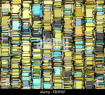 Abstract frammentato pattern di sfondo in blu giallo grigio Foto Stock