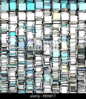 Abstract frammentato pattern di sfondo in blu grigio bianco Foto Stock