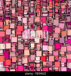 Abstract scenario frammentato pattern in rosa Foto Stock