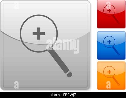 Quadrato di colore pulsanti web zoom su uno sfondo bianco. Illustrazione Vettoriale. Illustrazione Vettoriale