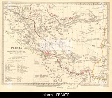 La Persia (Iran) . Con parte dell'Impero Ottomano. L'Iraq. SDUK, 1844 Mappa antichi Foto Stock