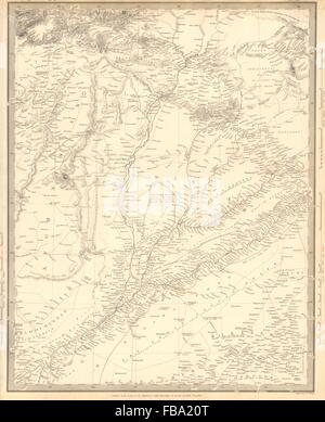 Il pakistan del Punjab, Afghanistan, Kashmir e Sinde. SDUK, 1844 Mappa antichi Foto Stock
