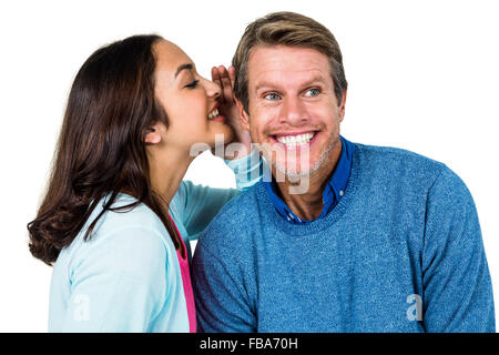 La condivisione di donna segreto con uomo Foto Stock