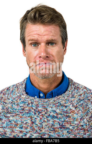 Close-up del ritratto di uomo triste Foto Stock