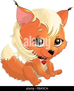 Bella scoiattolo su sfondo bianco Illustrazione Vettoriale