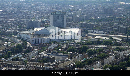 Il long range vista aerea di Earls Court Exhibition Centre di Londra SW5 Foto Stock