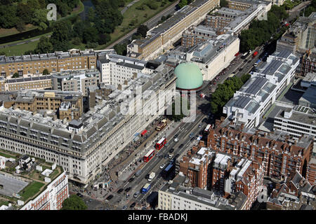 Vista aerea di Marylebone Road con il Madame Tussauds, London NW1, Regno Unito Foto Stock