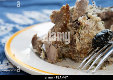 Cotta la gamba di agnello . Foto Stock