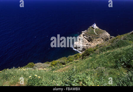 Chiesa dei Sette Martiri, Kastro Village, Sifnos, Cicladi Grecia Foto Stock