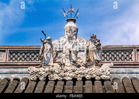 Dio taoista statue Città del tetto tempio di Dio' Yuyuan Shanghai in Cina. Più famoso tempio taoista di Shanghai. Foto Stock