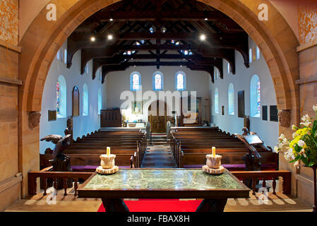 Interno della chiesa di Santa Maria, Wreay, Cumbria, England Regno Unito Foto Stock