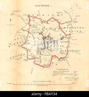 TAUNTON borough/piano urbanistico. REFORM ACT. Staplegrove. Somerset. DAWSON, 1832 Mappa Foto Stock