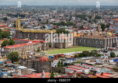 Convento Franciscano de San Gabriel Arcangel, in Cholula, Messico. Messico della più antica chiesa cattolica romana risale al 1549. Foto Stock