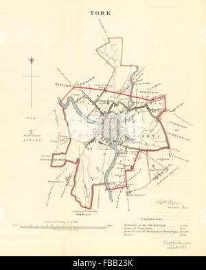 YORK borough/città/city plan. REFORM ACT. Il Heworth. Yorkshire. DAWSON, 1832 Mappa Foto Stock