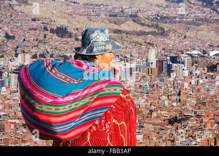 La Paz in Bolivia. La Paz sarà probabilmente la prima città capitale del mondo che dovrà essere in gran parte abbandonato a causa della mancanza Foto Stock