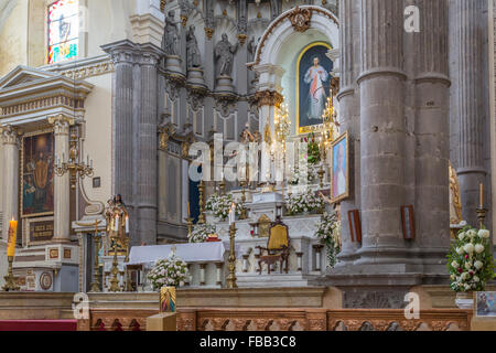 Il Templo del Espiritu Santo, fondata dai gesuiti, è un 18 secolo la chiesa Cattolico Romana in Puebla Messico. Foto Stock