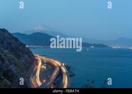 Il monte Fuji Veiwed da Satta Pass,Shimizu,Shizuoka, Giappone Foto Stock