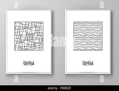 Set di disegno astratto di modelli. Illustrazione Vettoriale