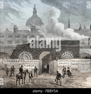 Gli ultimi resti della flotta prigione circa 1846, London, Regno Unito Foto Stock