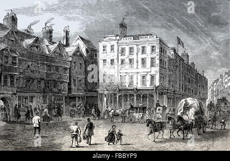 Old Holborn, fila centrale di Londra, Inghilterra, 1865 Foto Stock