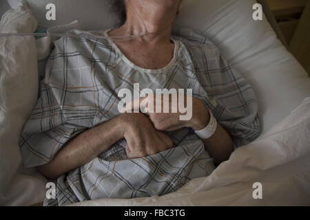 Morbo di Parkinson in fase avanzata, la casa di cura, Brooklyn, New York. Foto Stock