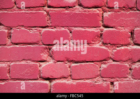 Dipinto di rosso mattone texture a parete Foto Stock
