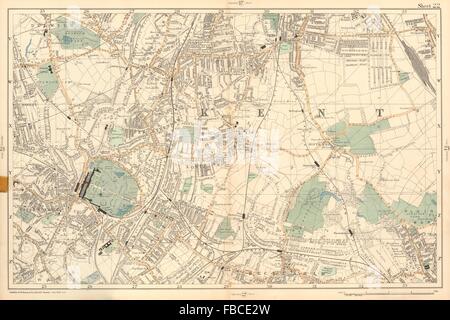 Londra Sydenham Penge Beckenham Catford Norwood Dulwich Lewisham. BACON 1903 mappa Foto Stock