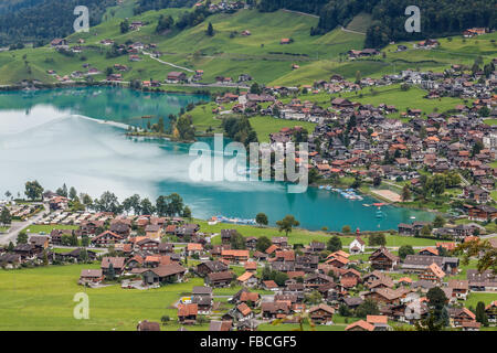 Vista del lago di Brienz nell Oberland Bernese Regione della Svizzera Foto Stock