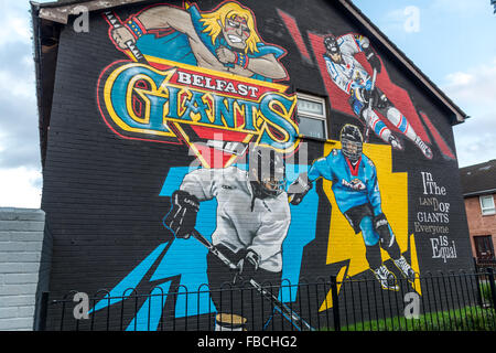 Belfast Giants hockey su ghiaccio murale in East Belfast Foto Stock