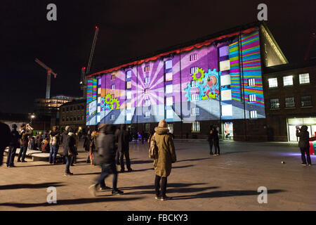 Londra, Regno Unito. 14 gennaio, 2016. Lumiere London 2016. Lumiere London è un free light festival in 30 posizioni attraverso alcuni della capitale più iconica aree. Credito: AC Manley/Alamy Live News Foto Stock
