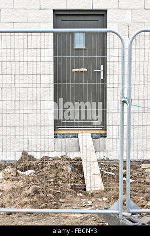 L'esterno di una casa durante la fase di costruzione Foto Stock