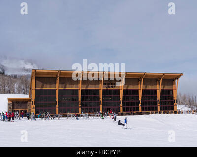 I minatori Camp Lodge, Parco Lato Città, Park City Mountain Resort, Park City, Utah. Foto Stock