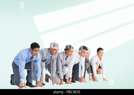 Immagine composita della gente di affari la preparazione da eseguire Foto Stock