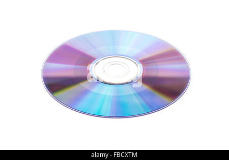 Compact disc su sfondo bianco Foto Stock