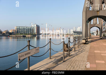 Marina di ExCeL, Millennium Dome di Londra, Regno Unito Foto Stock