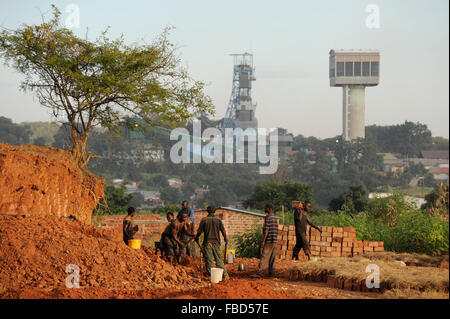 ZAMBIA copperbelt città Kitwe , Chambishi miniera di rame appartiene al gruppo cinese Cina CNMC metallo non ferroso Mining Co. Ltd Foto Stock