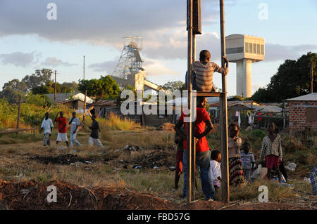 ZAMBIA copperbelt città Kitwe , Chambishi miniera di rame appartiene al gruppo cinese Cina CNMC metallo non ferroso Mining Co. Ltd Foto Stock