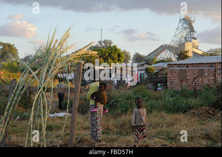 ZAMBIA copperbelt città Kitwe , Chambishi miniera di rame appartiene al gruppo cinese Cina CNMC metallo non ferroso Mining Co. Ltd Foto Stock