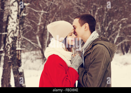 Sorridenti matura nell'amore. Foto Stock