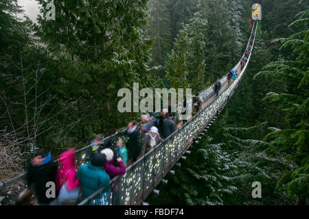 Ponte Sospeso di Capilano, Vancouver, British Columbia, Canada Foto Stock