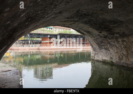 La riqualificazione della darsena,cantiere navale per Expo 2015,Milano Foto Stock