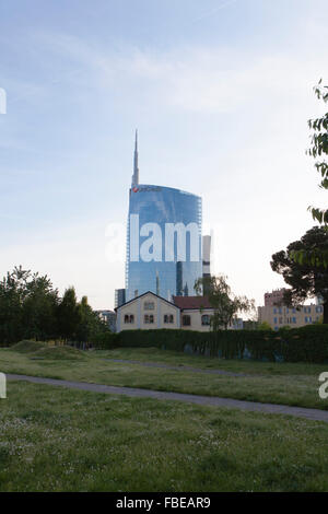 Torre unicredit,progettata da cesar pirelli,progetto porta nuova,centro business di Milano Foto Stock