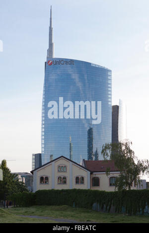 Torre unicredit,progettata da cesar pirelli,progetto porta nuova,centro business di Milano Foto Stock