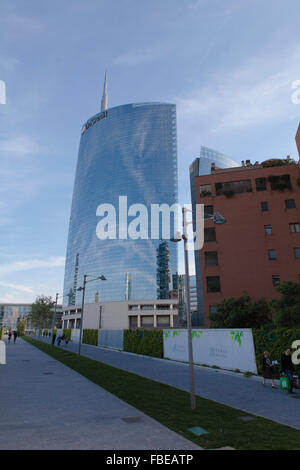 Torre unicredit,progettata da cesar pirelli,progetto porta nuova,centro business di Milano Foto Stock