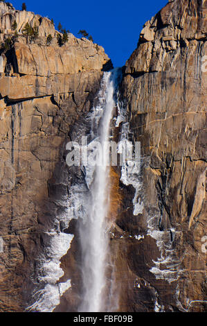Icy superiore di Yosemite Falls Foto Stock